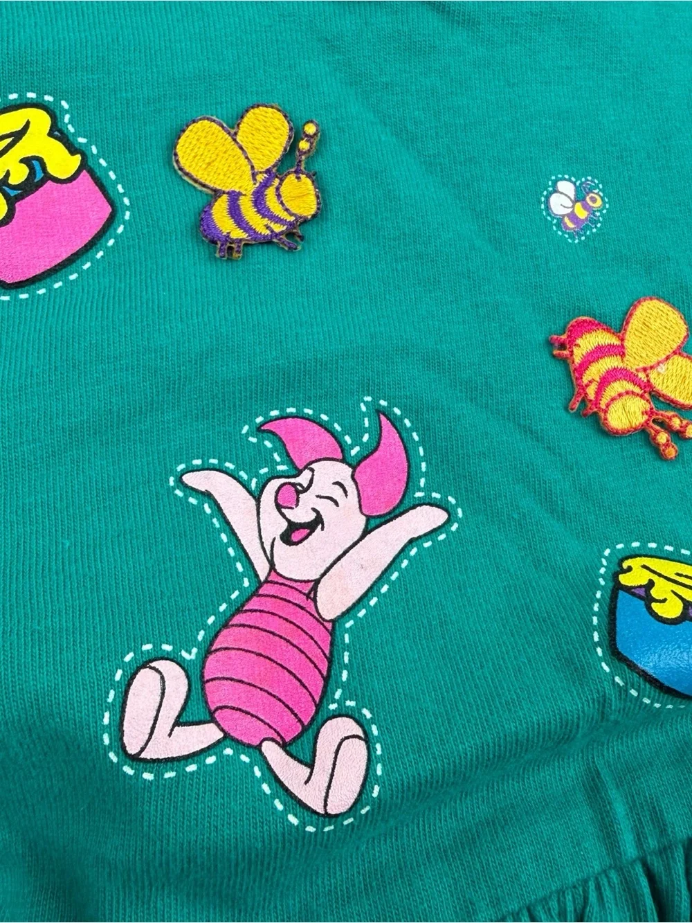 Vintage Disney Store Winnie the Pooh Piglet Green Swing Top Size 8/10